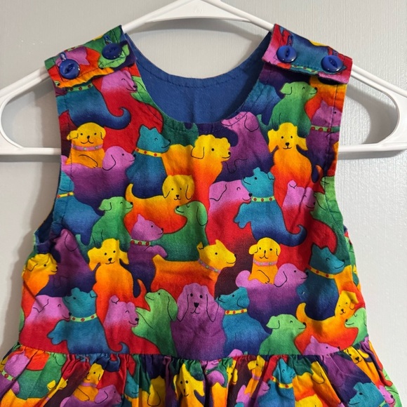 Blue and Red Reversible Sleeveless Scoop Neck Sundress Size 4 - Picture 6 of 7